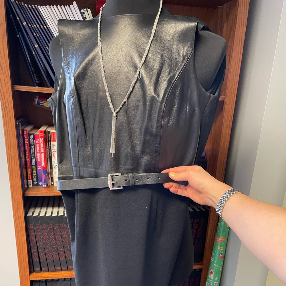 Michael Kohrs faux leather sheath dress